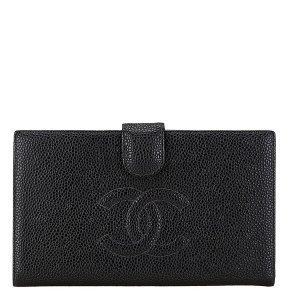 CHANEL Black Caviar Leather Coco Mark Wallet - Picture 1 of 12